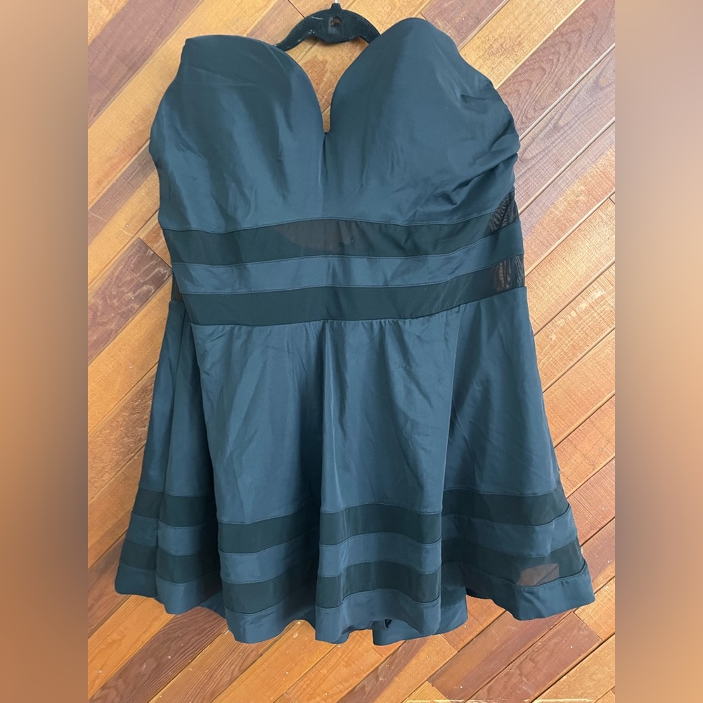 Torrid black with mesh swim dress